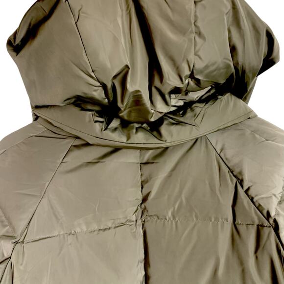 OROLAY Women's XS Thickened Down Hooded Coat Army Green Orange Lining - Picture 6 of 13